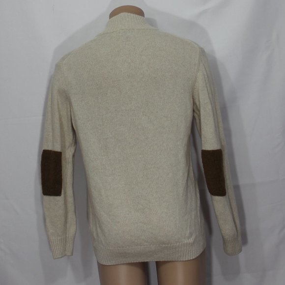 Lorenzo Magni Florence Italy 4 Buttons Neck Wool Cream Brown Men   Sweater Large - Picture 3 of 8